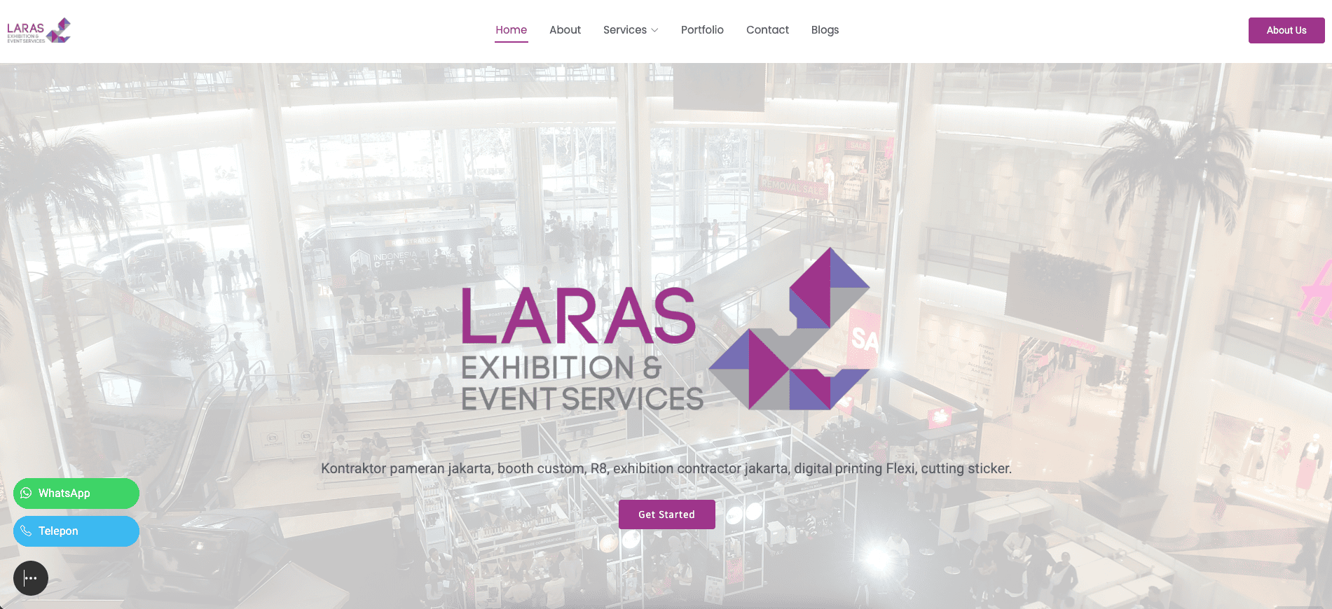 Website Company Profile Laras Exhibition