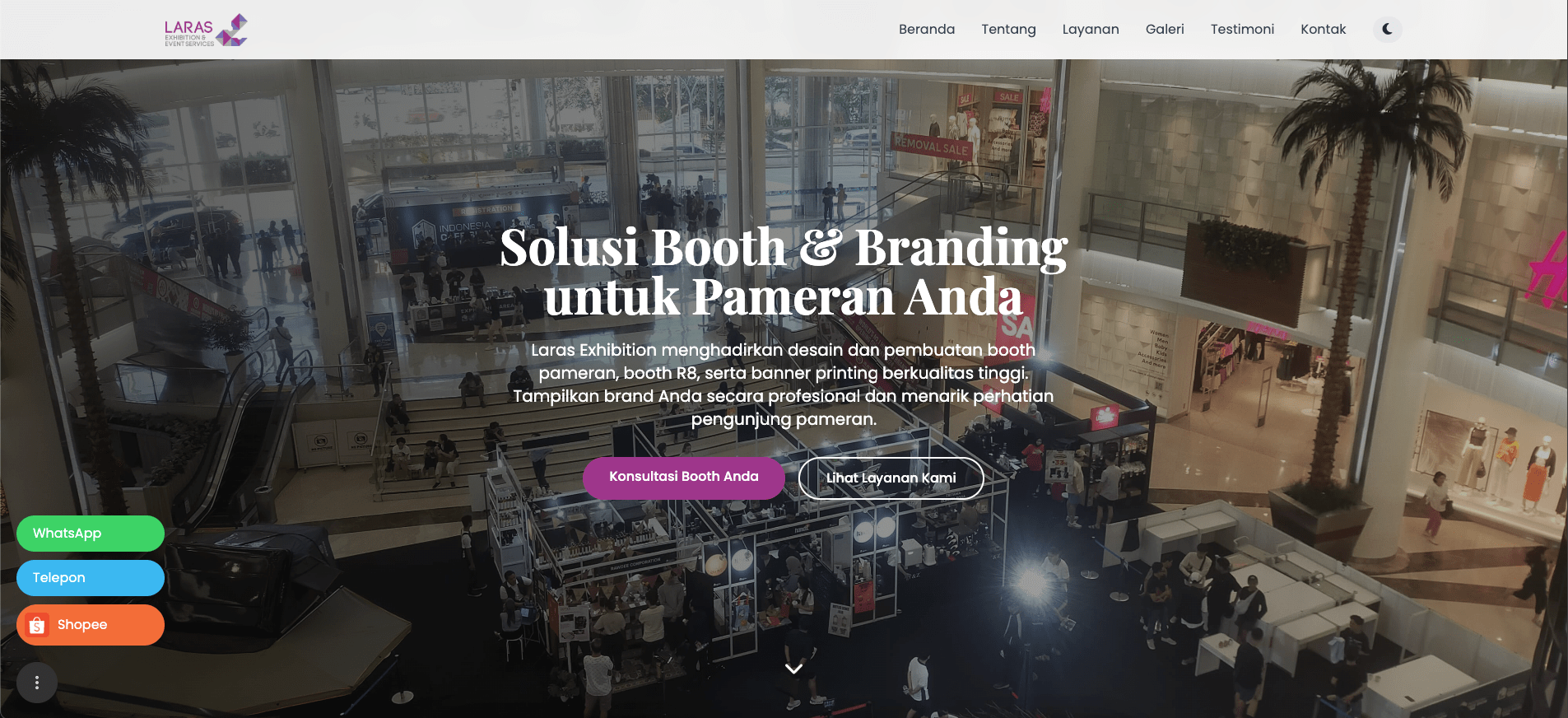 Website Company Profile Laras Exhibition